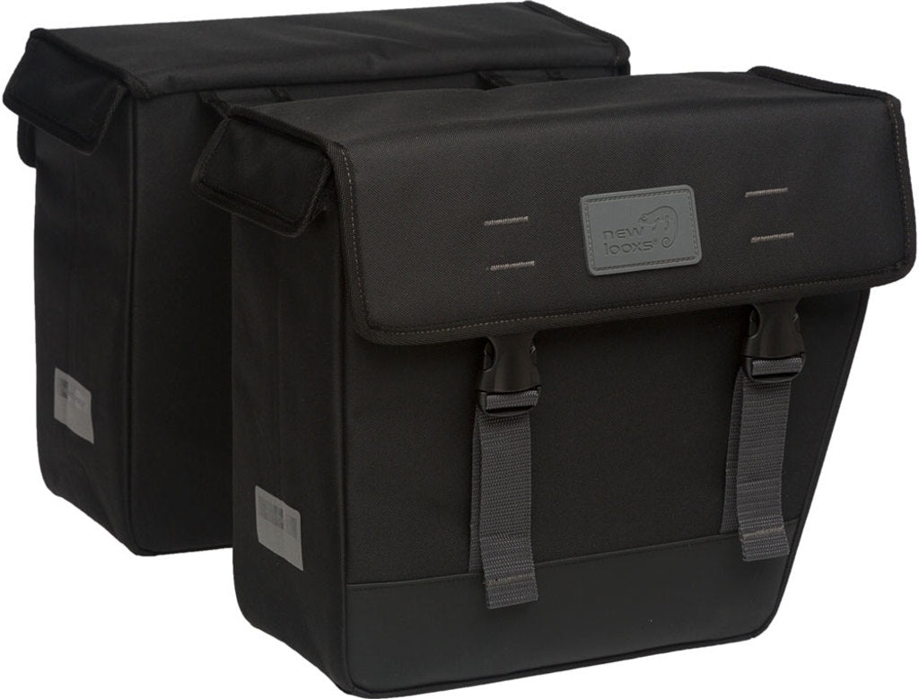 Dubbele-Fietstas-New-Looxs-Origin-Hybride-Schuin-Zwart-33-Liter Dubbele-Fietstas-New-Looxs-Origin-Hybride-Schuin-Zwart-33-Liter